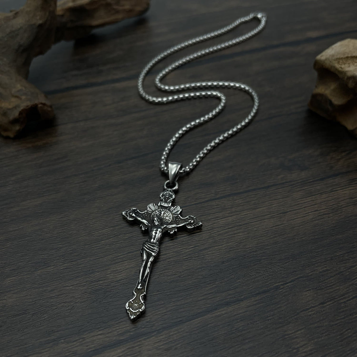 St. Benedict Symbol Crucifix Necklace