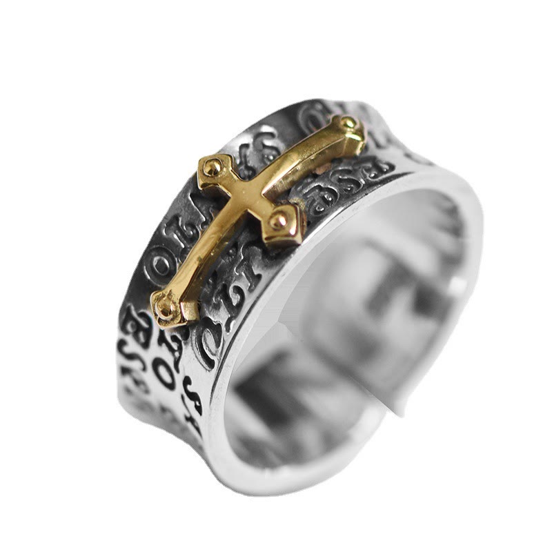 Adjustable Cross Ring HeavySaint Jewelry