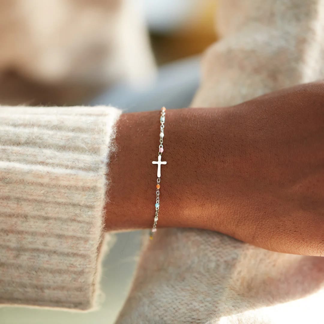 Delicate Minimalist Cross Bracelet
