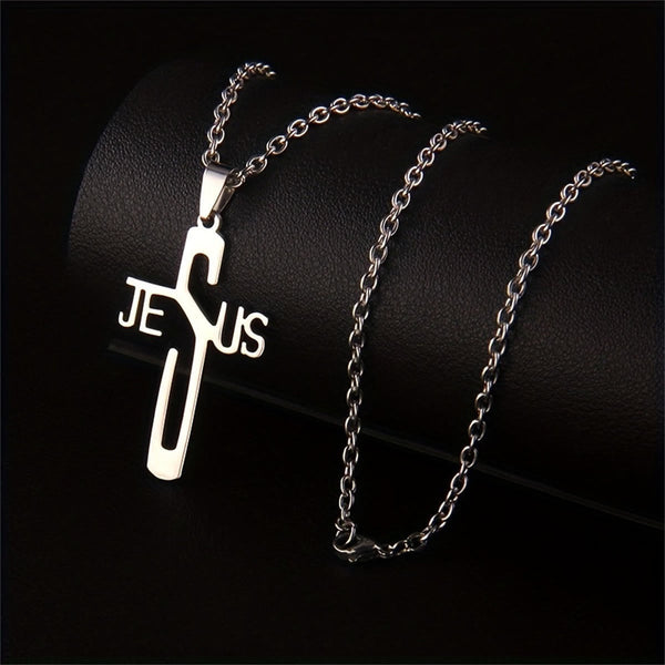 Jesus Christ Cross Chain Stainless Steel Necklace