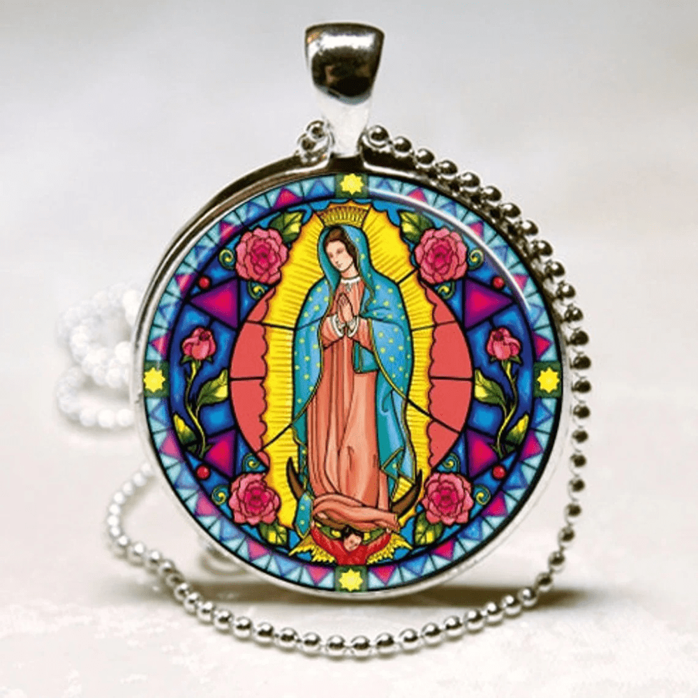 Santa Maria Our Lady Religious Glass Jewelry Set