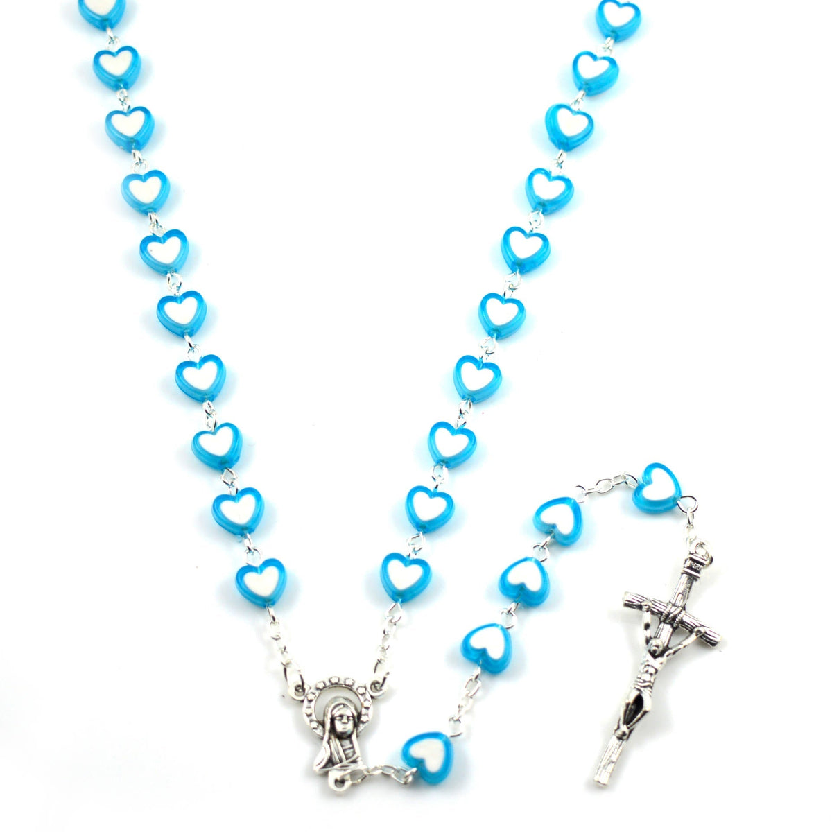 Colorful Jesus Cross Heart-shaped Rosary