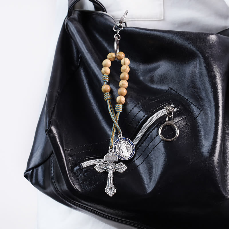 Olive Wood Saint Benedict Medal Decade Rosary