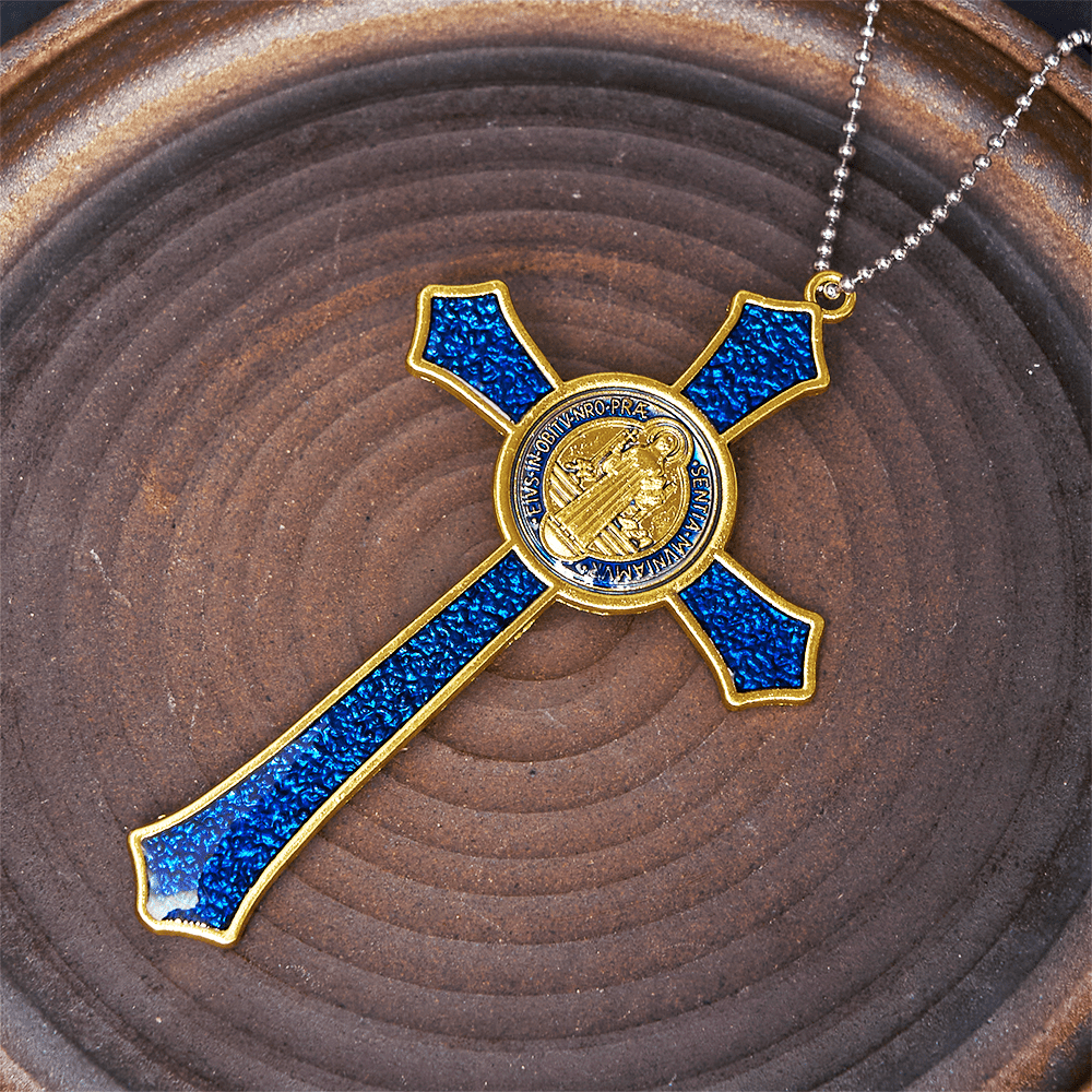 Classic Style Red/Blue Crafted Crucifix Big Size Pendant Necklace(5 color)