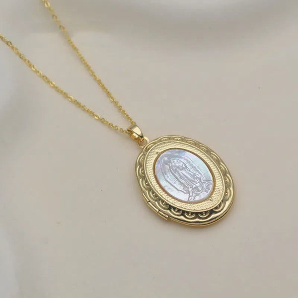 Classic Style Our Lady of Guadalupe Locket Pendant Necklace