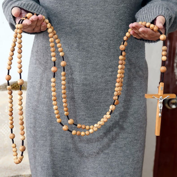 12mm Olive Wood Beads Fifteen Decade Praying Rosary of the Blessed