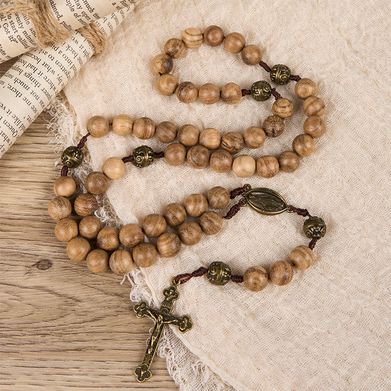 10mm Agarwood & Metal Cloud Bead Handmade Rosary - A Sacred Blend of Tradition and Faith