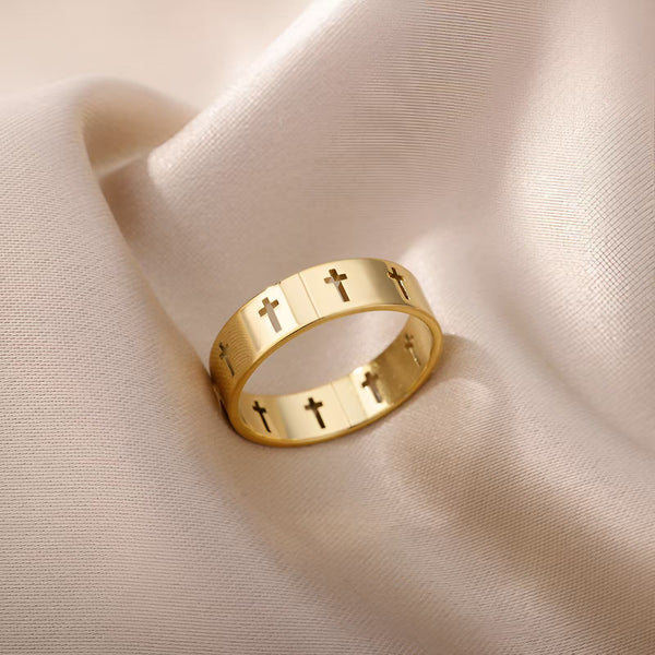 Divine Gold Cross Ring: A Simple Yet Deep Expression of Devotion