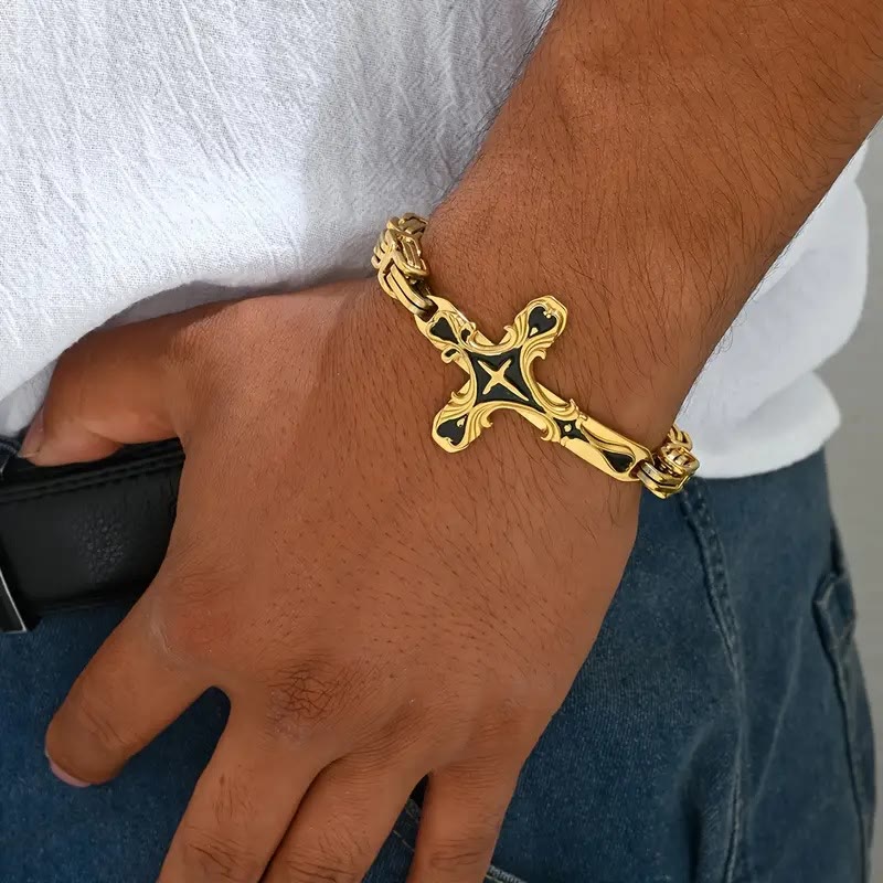 Iron & Faith Men's Bracelet: Strength and Redemption in Every Link