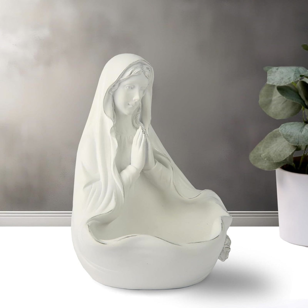 Our Lady white Rosary Holder Container: Embracing Tranquility with Divine Grace