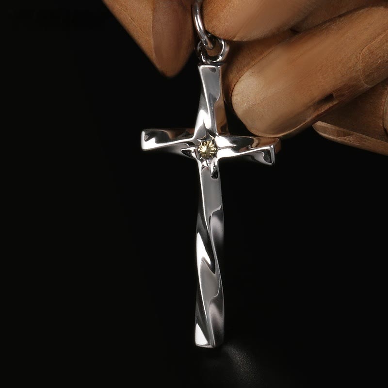 925 Sterling Silver Modern & Minimalist Cross Necklace: Elegant Blend of Faith and Fashion