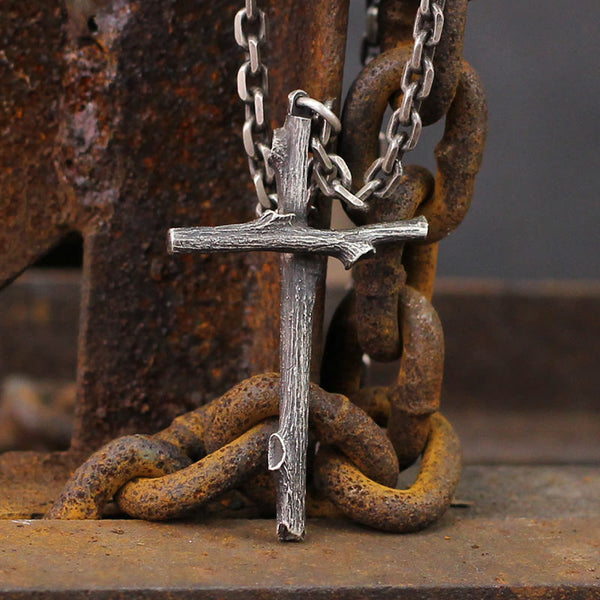 925 Sterling Silver Modern & Minimalist Cross Necklace: A Tribute to Raw Faith