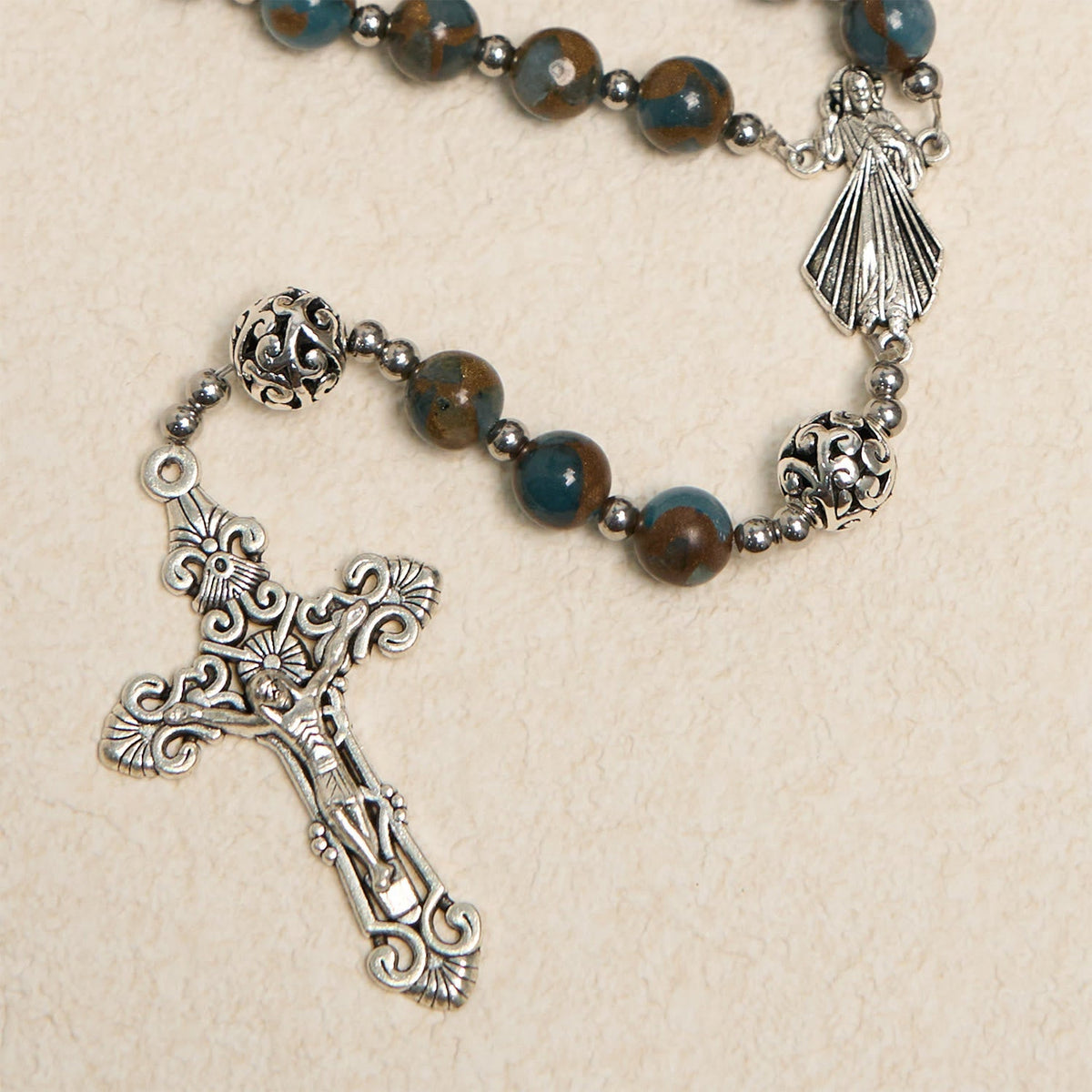 Divine - Inspired Lake - Blue Cloisonné Rosary: A Christian's Spiritual Anchor