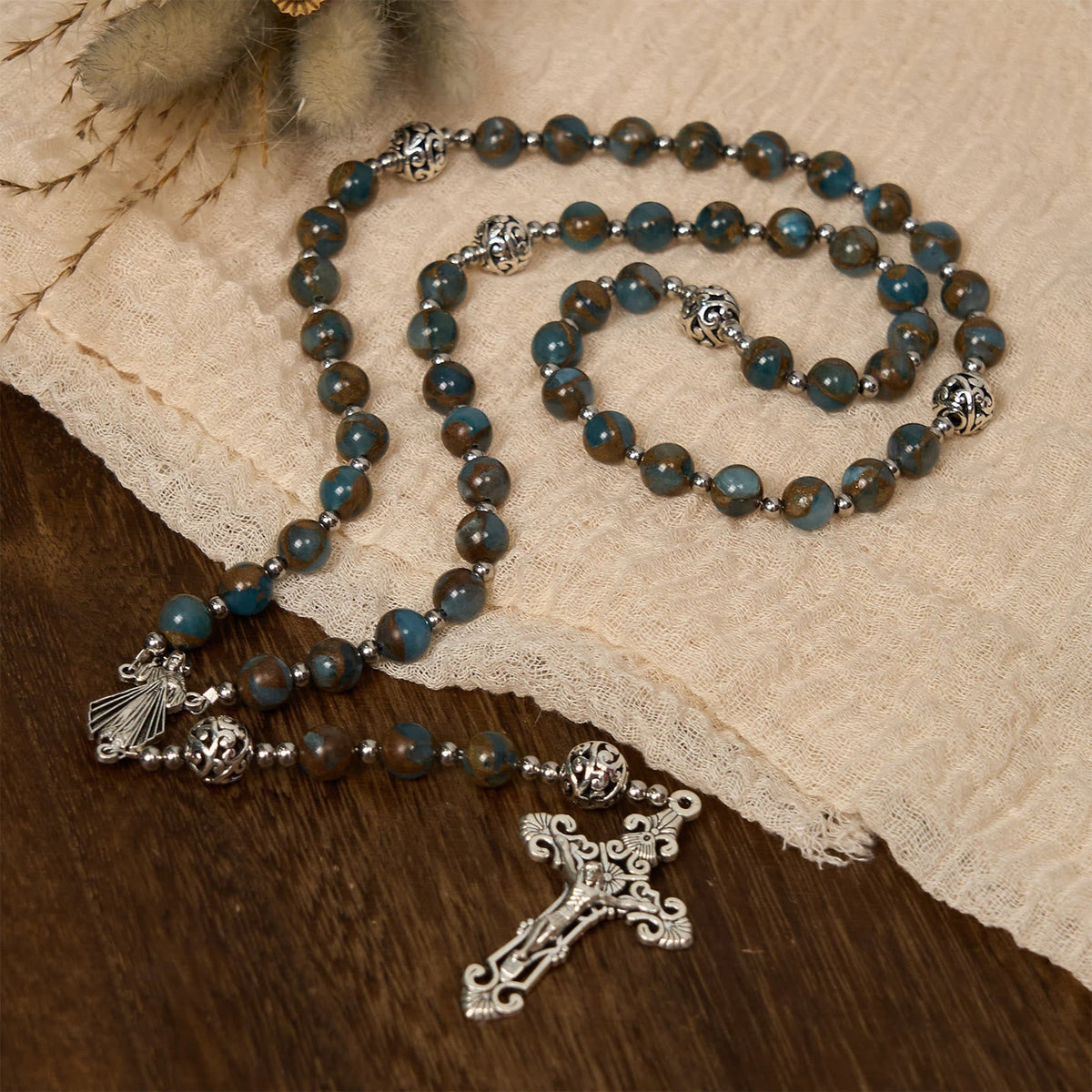 Divine - Inspired Lake - Blue Cloisonné Rosary: A Christian's Spiritual Anchor