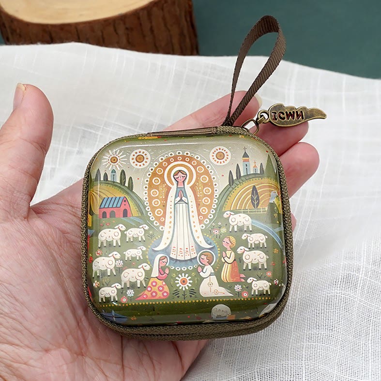 9 Patterns Cartoon Style Square Rosary Cases: A Beautiful Blend of Faith and Function