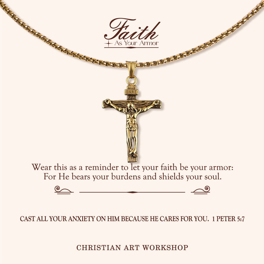 FAITH AS YOUR ARMOR: Crucifix Pendant Charm Necklace