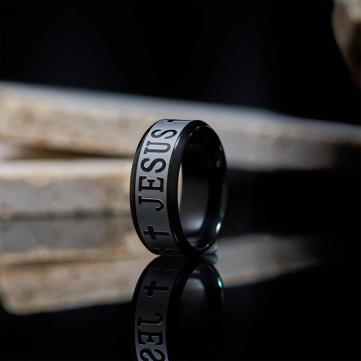 Alloy Ring with Laser engraving "JESUS"
