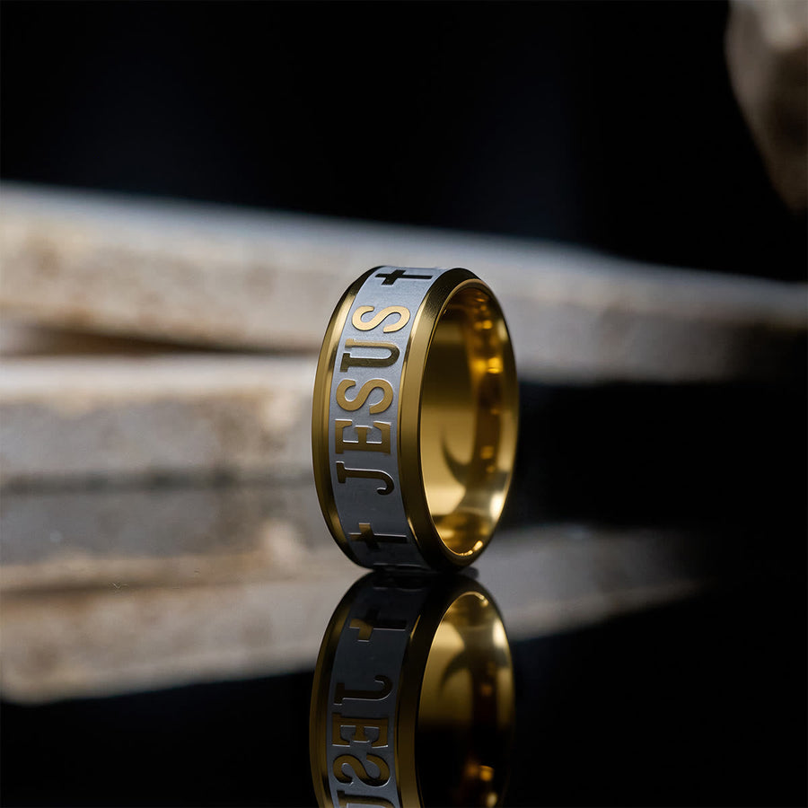 Alloy Ring with Laser engraving "JESUS"