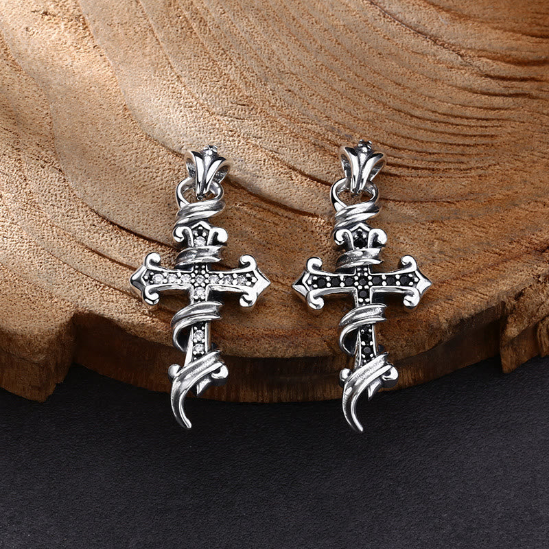 Retro - Inspired Sterling Silver Cross Earrings with Twisted Design: A Nostalgic Symbol of Faith