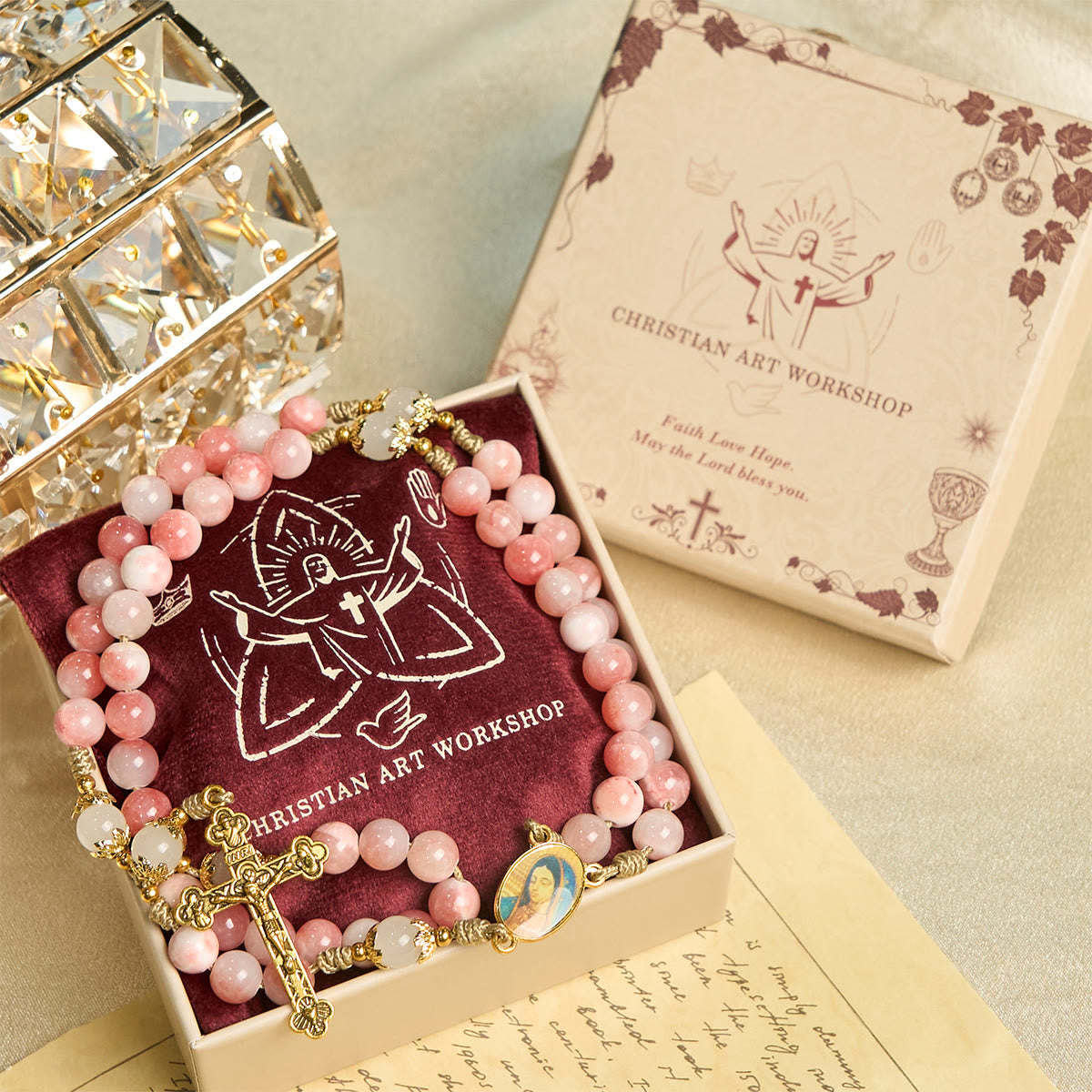 Thanksgiving Gift: Immaculate Heart of Mary Rosary + Thanksgiving Card | Expressing Gratitude Through Faith