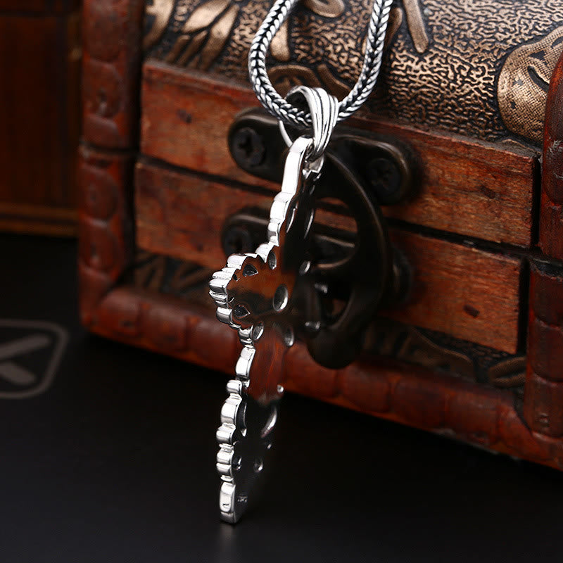 Classic Sterling Silver Filigree Cross Necklace with Zircon: A Profound Symbol of Faith