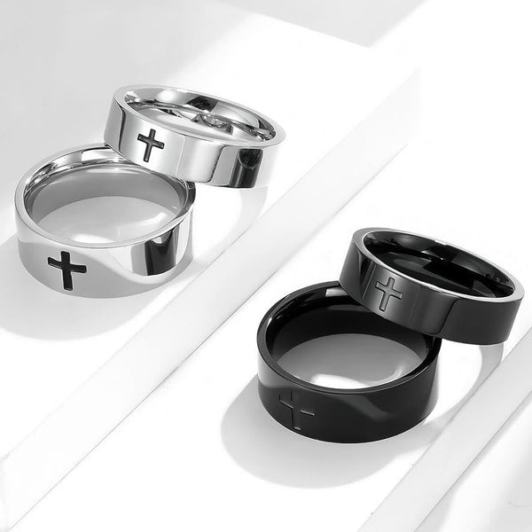 Two - Color Minimalist Cross Rings: Faith - Inspired Fashion