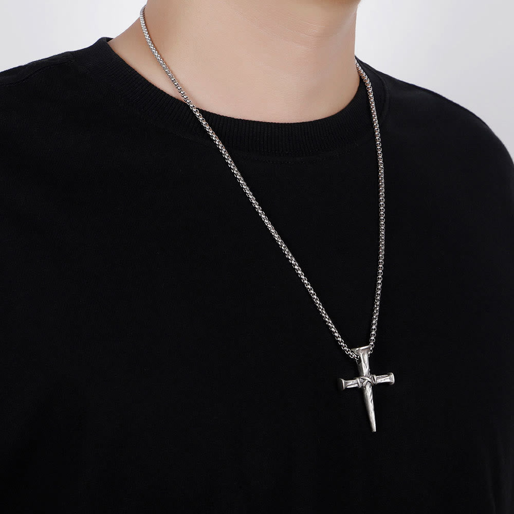 Artistic Nail - Shaped Cross Necklace for Faith Expression