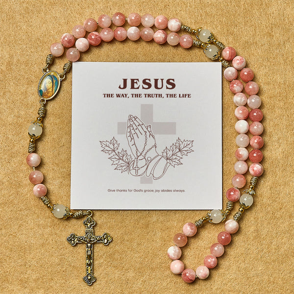 Thanksgiving Gift: Immaculate Heart of Mary Rosary + Thanksgiving Card | Expressing Gratitude Through Faith