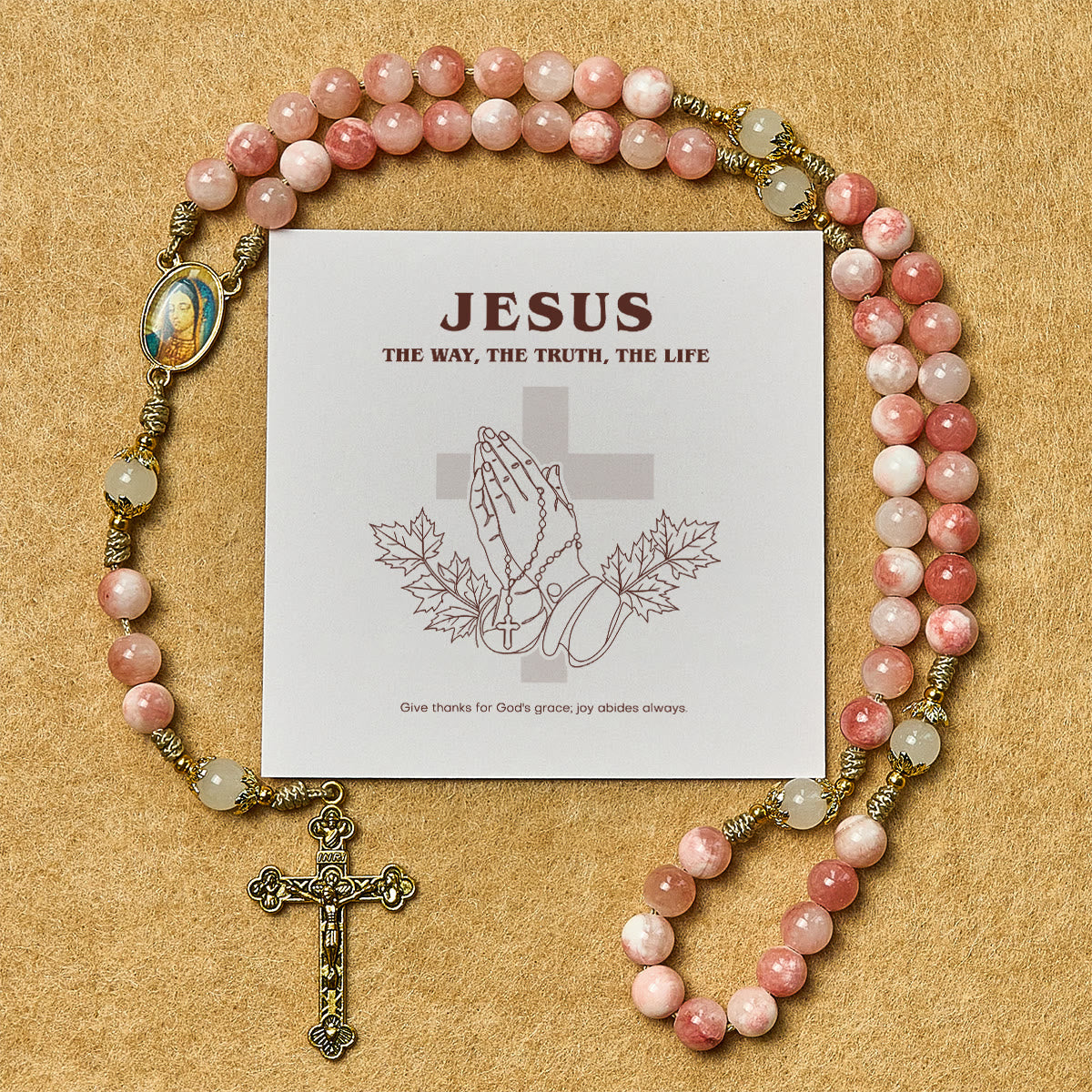Thanksgiving Gift: Immaculate Heart of Mary Rosary + Thanksgiving Card | Expressing Gratitude Through Faith