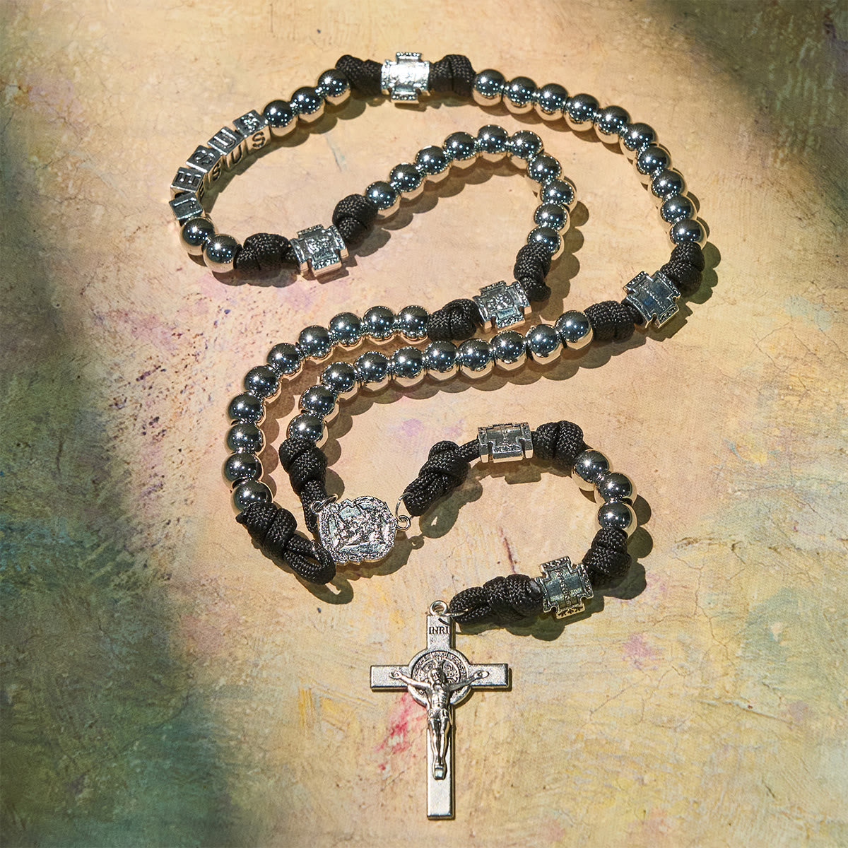 Battle Prayer Custom Rosary in Silver-Toned Beads & Personalized JESUS Letter