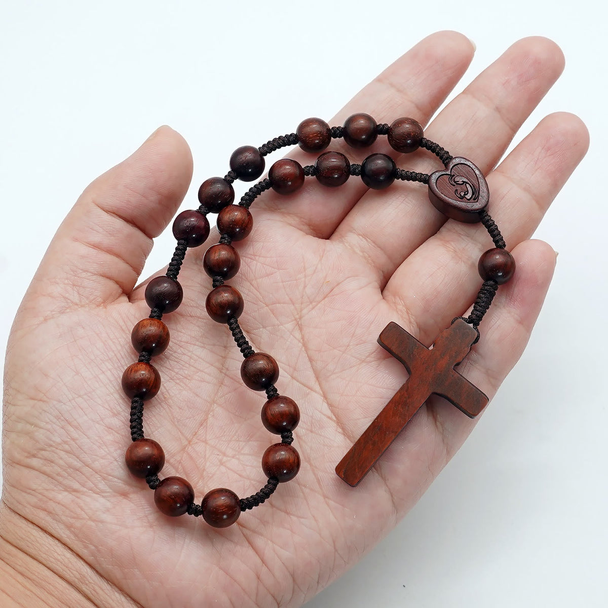 Red Sandalwood Pocket Rosary: Devotion & Earthy Solidity