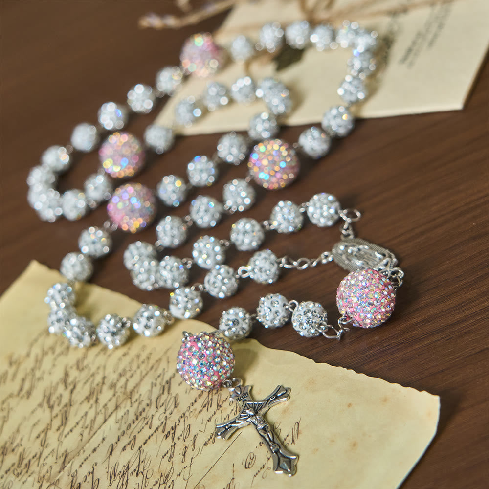 Sparkling Bead Rosary with Our Lady & Crucifix: Quiet Reminder of Grace & Devotion