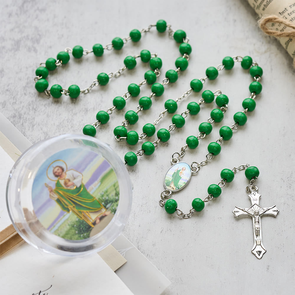 Saint Jude Scented Wood Rosary: Embody Faith and Fragrant Devotion