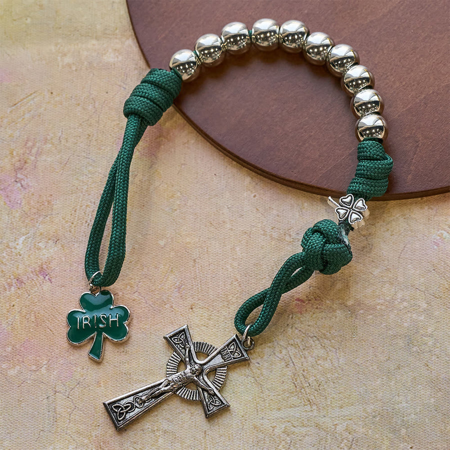 Irish Blessing Paracord Pocket Rosary with Celtic Crucifix