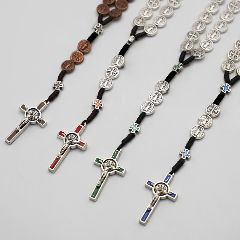 St. Benedict Rope a Decade Rosary for Exorcism/Praying (4 colors)