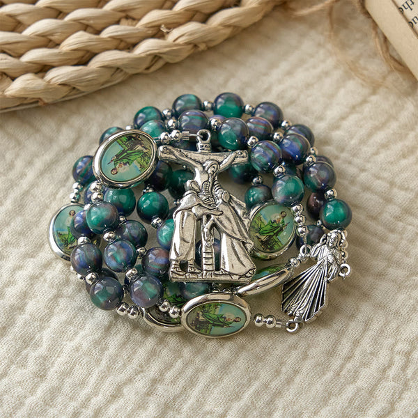 Divine Mercy Beaded Rosary with Crucifix Pendant: A Vessel of Merciful Grace in Every Prayer