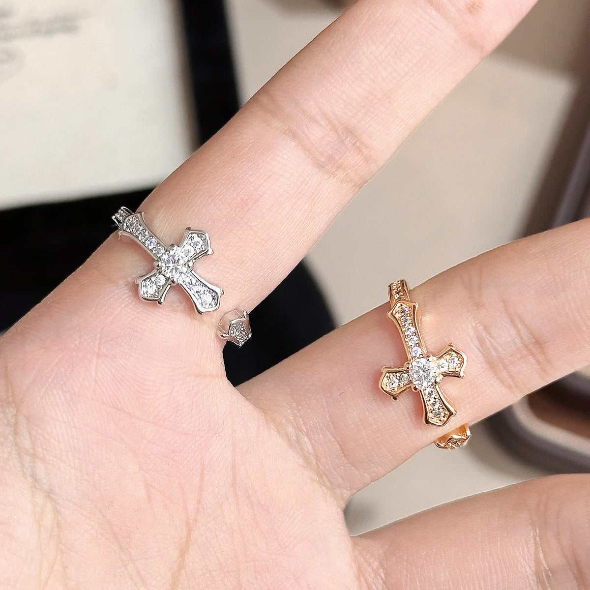 Dainty Paved Zircon Cross Adjustable Ring: Gentle Emblem Of Heavenly Redemption Faith