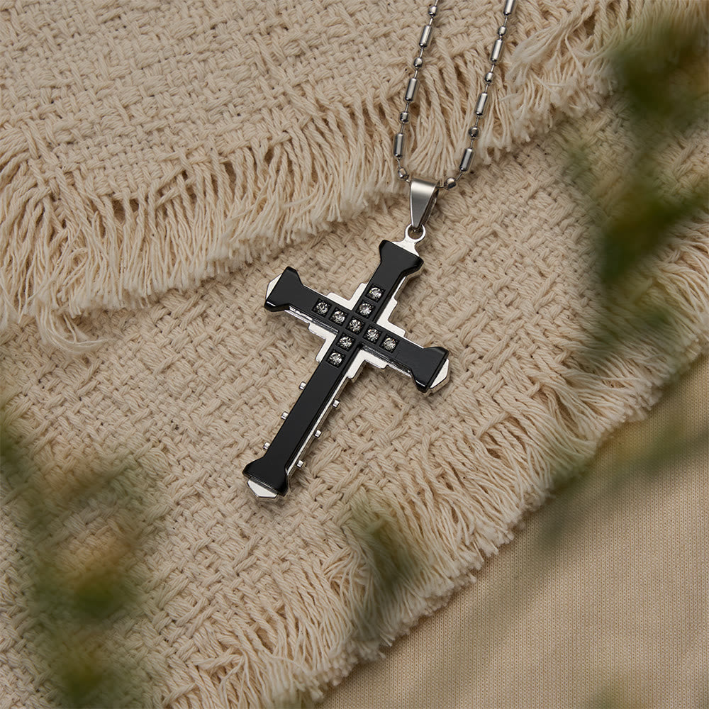 Geometric Multi-Tone Cross Necklace: Timeless Symbol Of Eternal Spiritual Grace