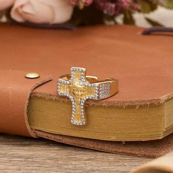 Jesus Face Cross Open Ring: A Bold Symbol of Redemptive Grace
