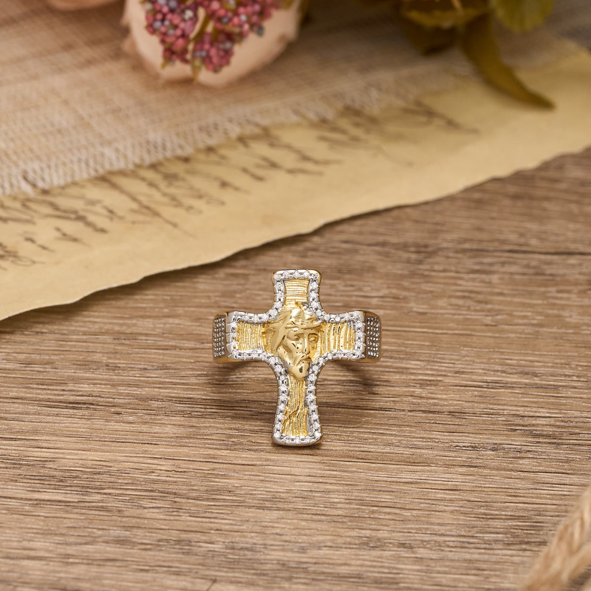 Jesus Face Cross Open Ring: A Bold Symbol of Redemptive Grace