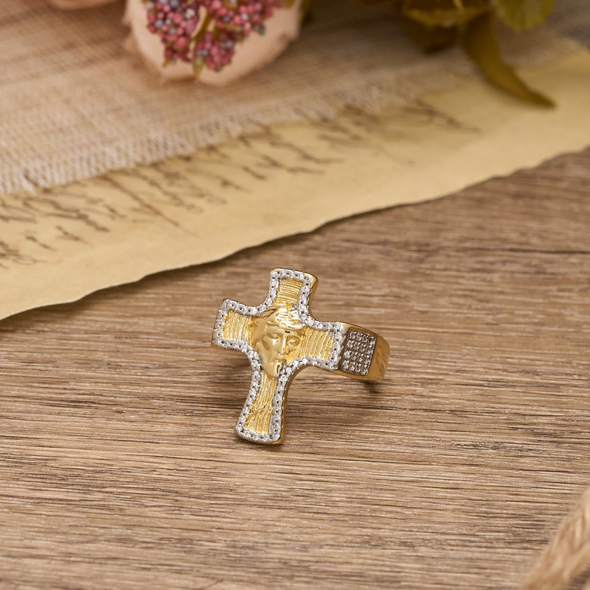 Jesus Face Cross Open Ring: A Bold Symbol of Redemptive Grace