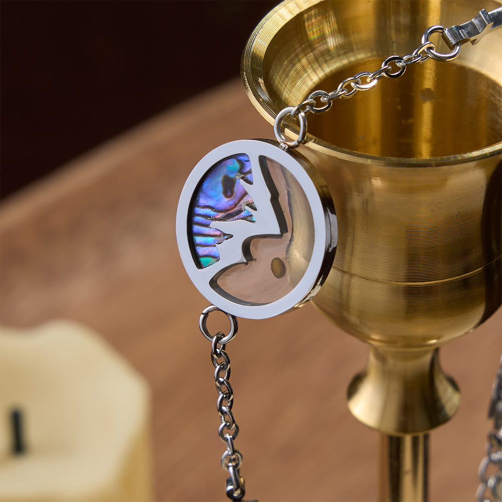 Mustard Seed Mountain of Faith Bracelet: Cross Accent & Abalone Shell Charm
