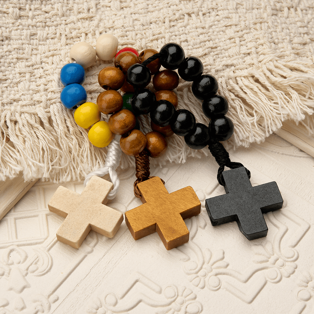 Vibrant Finger Rosary with Simple Cross Pendant: A Daily Symbol of Comfort and Hope