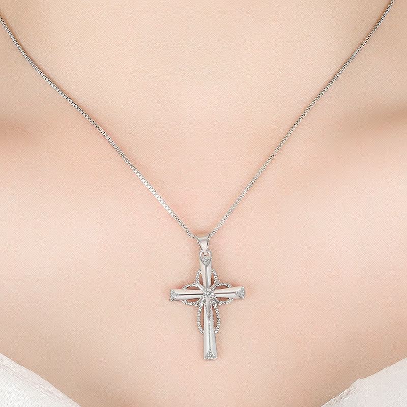 Crystal-Encrusted Infinity Cross Necklace: A Symbol of Eternal Faith & Divine Light