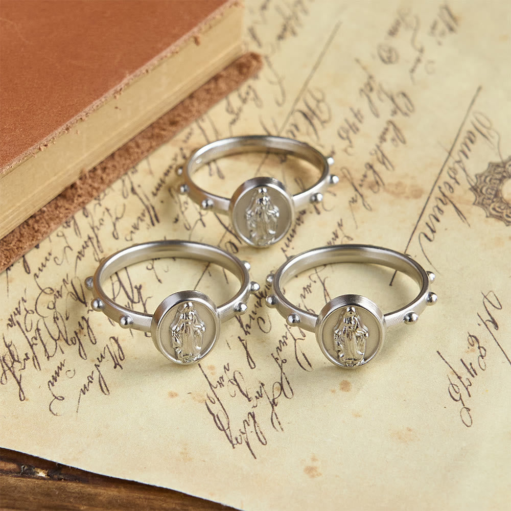 Our Lady of Grace Finger Rosary Ring with Marian Medallion: A Symbol of Devotion