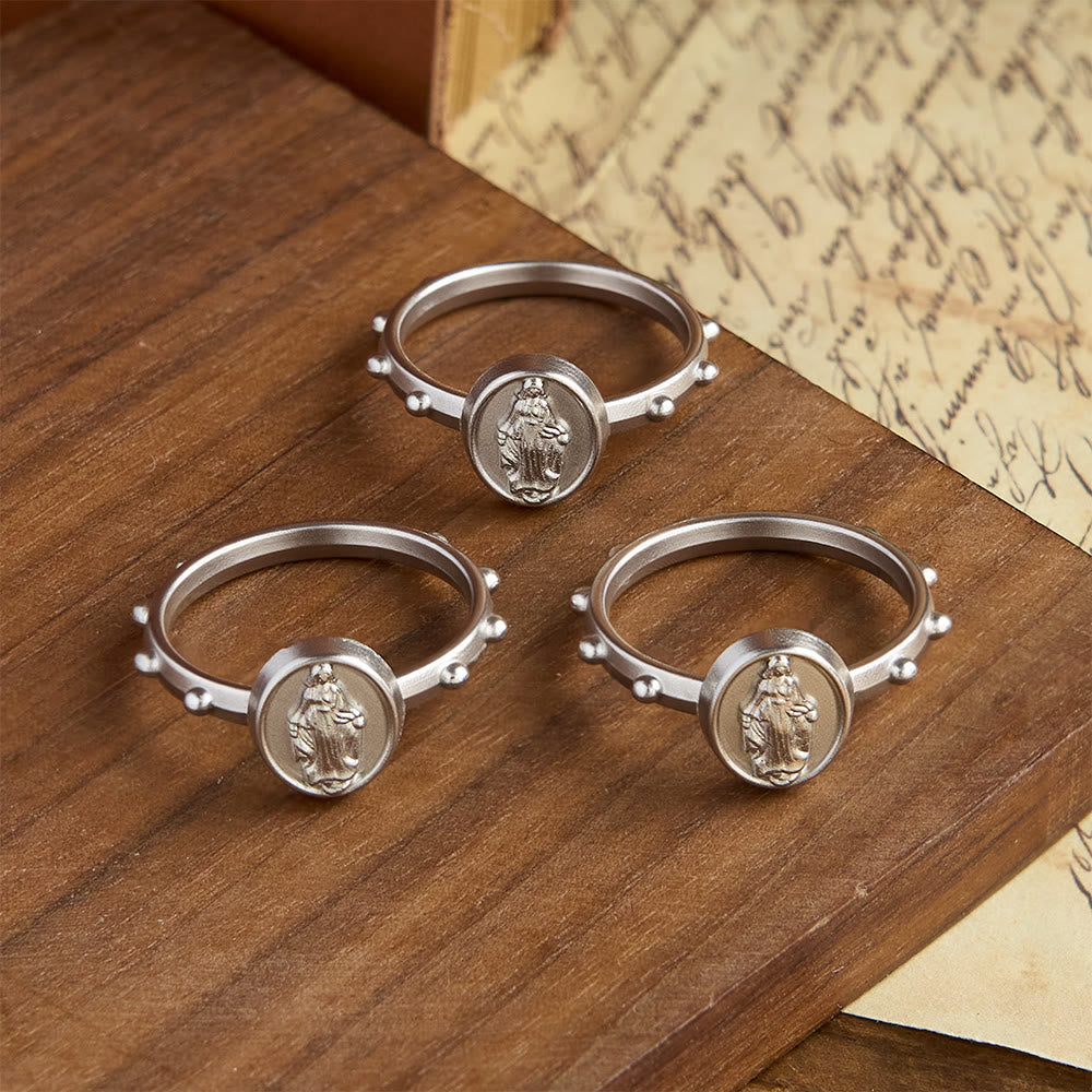 Our Lady of Grace Finger Rosary Ring with Marian Medallion: A Symbol of Devotion