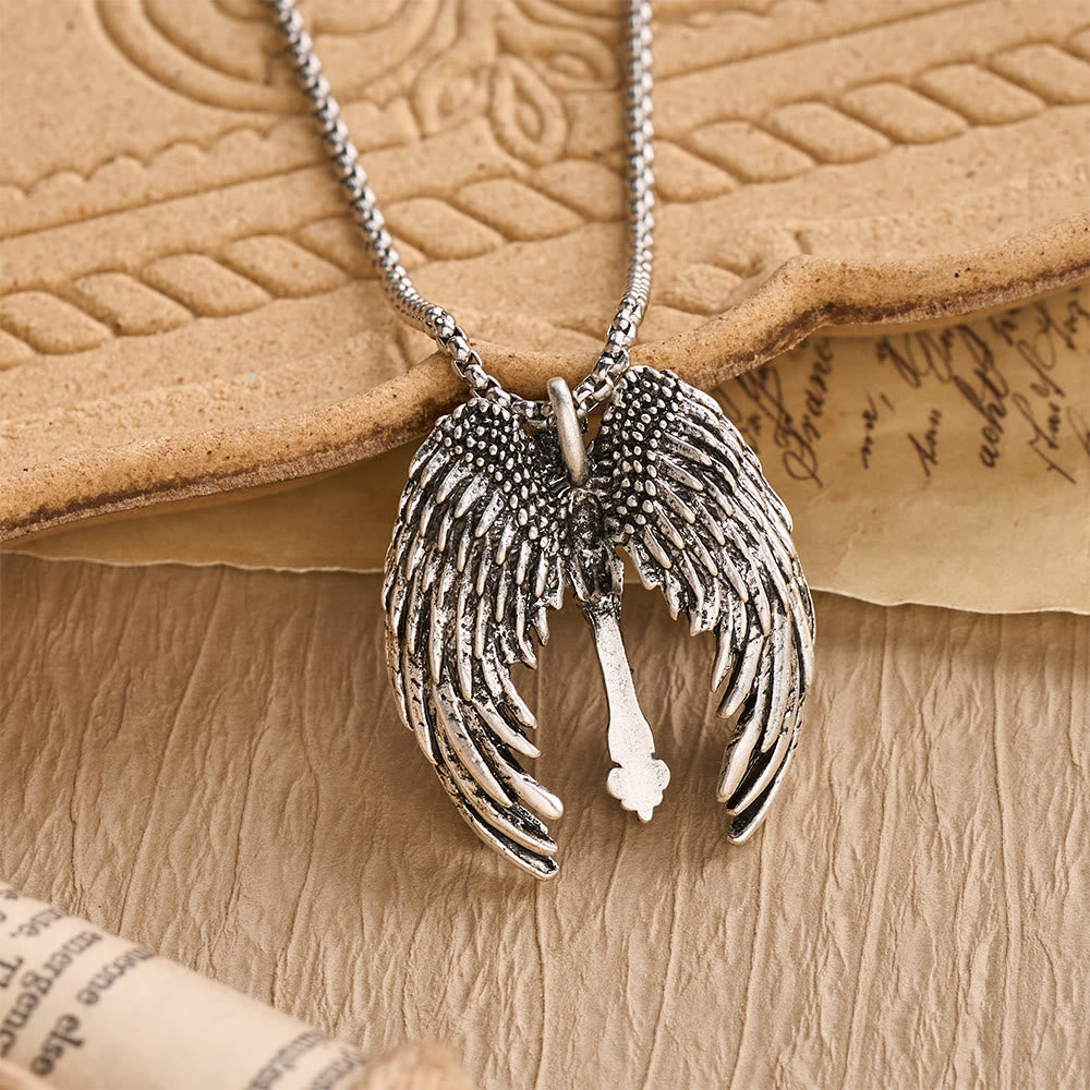 Guardian Angel Wings Cross Pendant Necklace: Spiritual Protection Jewelry