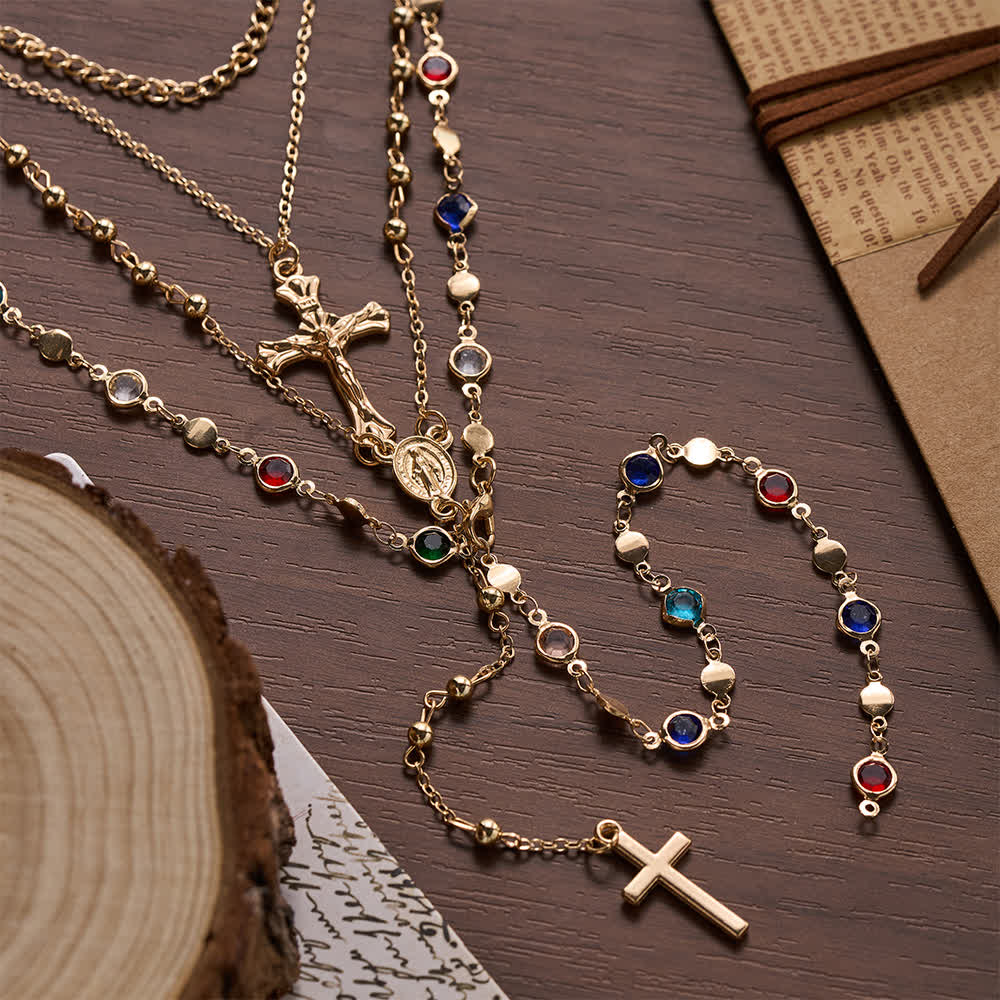 Layered Cross Necklace Set: Multistrand Faith & Fashion-Forward Expression