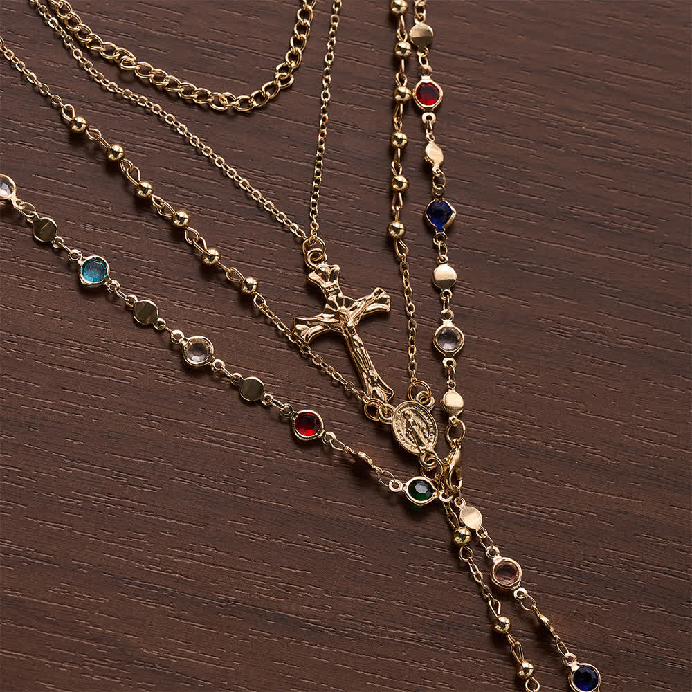 Layered Cross Necklace Set: Multistrand Faith & Fashion-Forward Expression