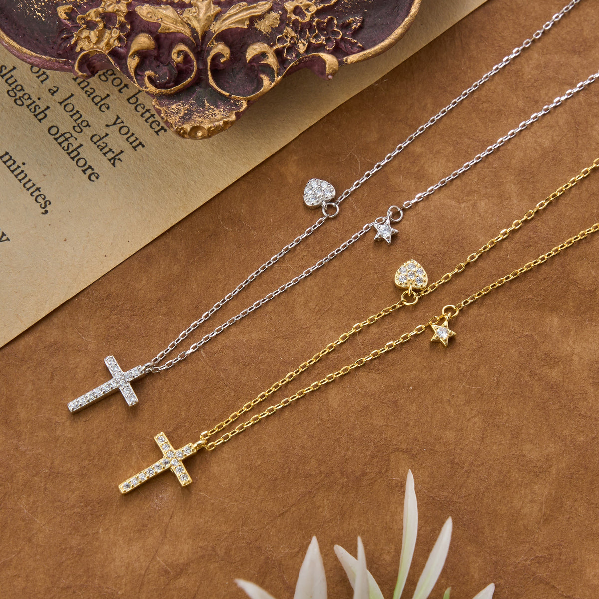 Dainty Sterling Silver Paved Accent Small Cross Daily Layering Necklace: Timeless Emblem of Gentle Heavenly Guardianship